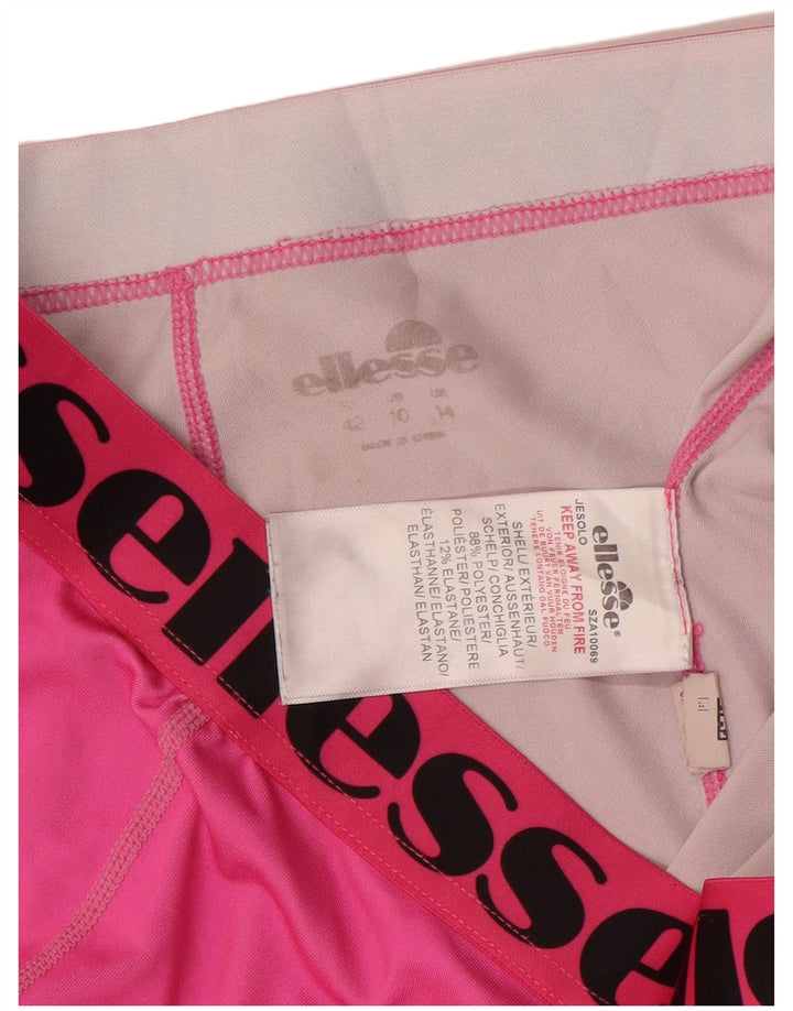 Leggings cu grafica pentru femei Ellesse UK 14, mare, roz, poliester color bloc