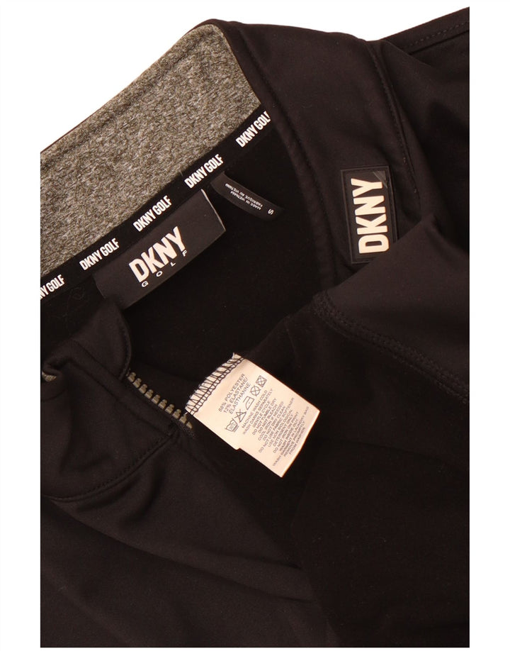 Pulover pentru bărbați Dkny, cu fermoar, cu gât, poliester mic, negru