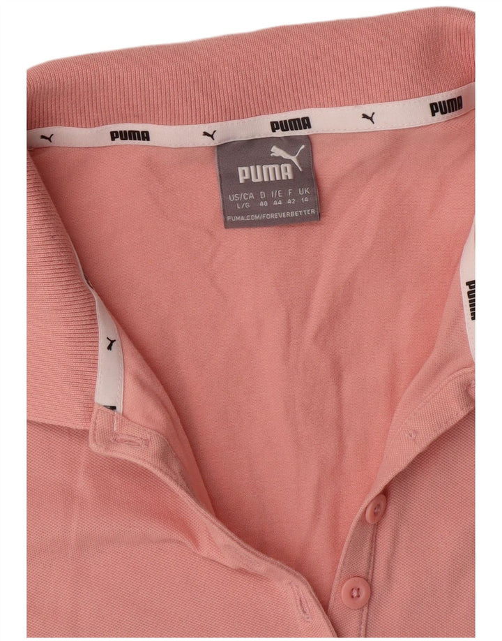 PUMA Womens Polo Shirt UK 14 Medium  Pink