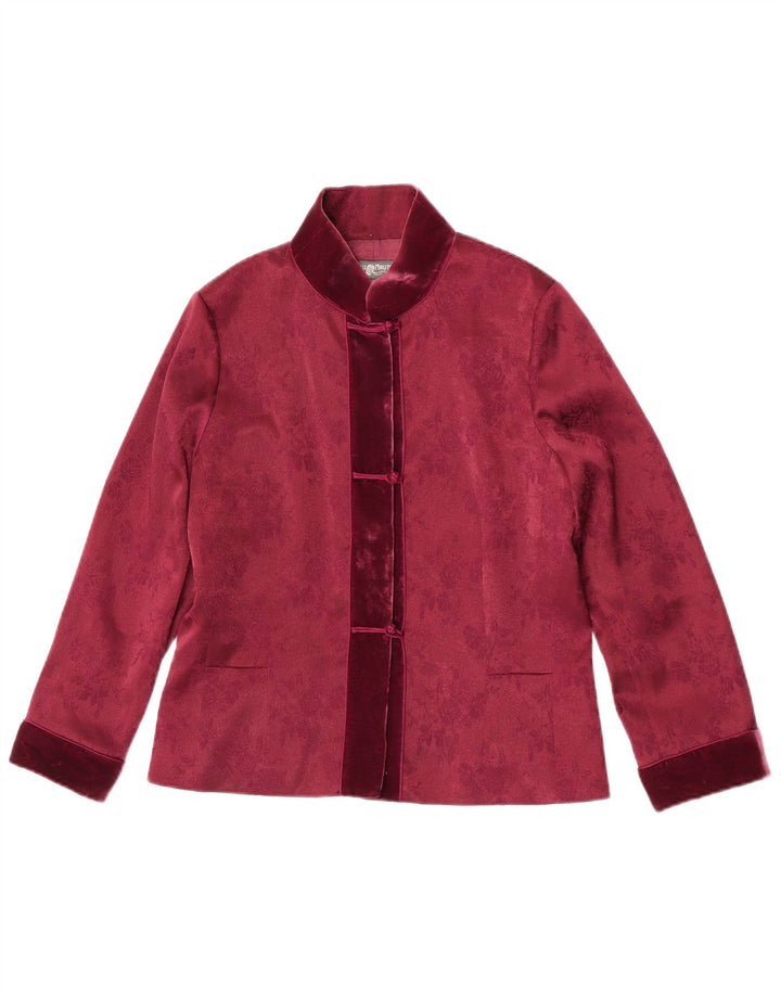 Blunauta Jachetă Blazer Oversized 3 Nasturi Femei IT 38 XS Burgundy Floral