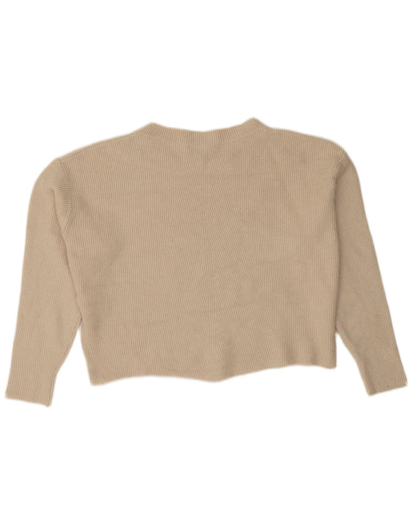Pulover oversize cu decolteu cu barca Zara pentru femei UK 10 Mic Bej