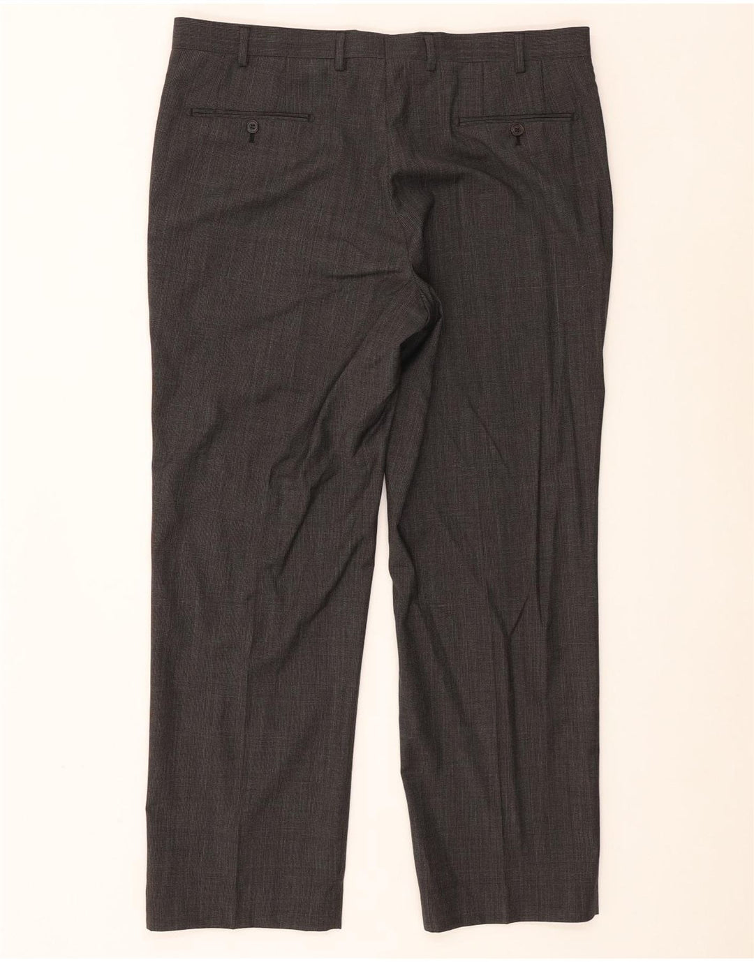 Pantaloni de costum drept bărbați Marks & Spencer Autograph L38 L31 Lână gri