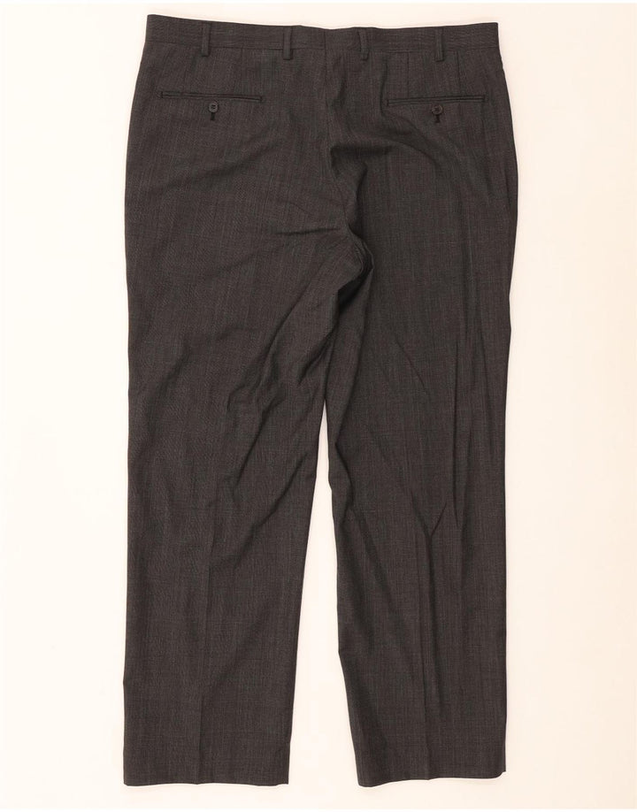 Pantaloni de costum drept bărbați Marks & Spencer Autograph L38 L31 Lână gri