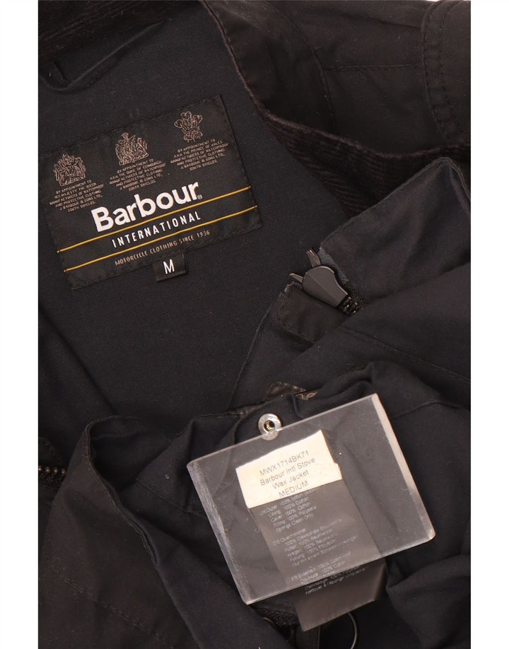 Jachetă pentru bărbați Barbour din bumbac cerat UK 38 Bumbac mediu negru
