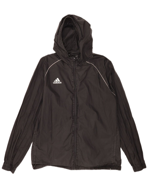Jachetă de ploaie cu glugă Adidas pentru bărbați UK 42 XL Nylon negru
