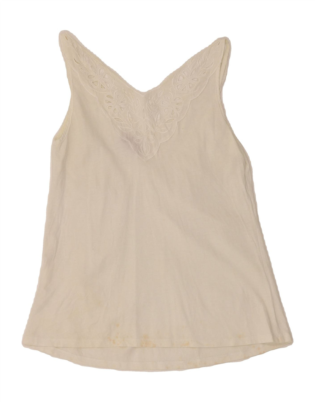 MONSOON Womens Sleeveless Blouse Top UK 10 Small White Cotton Vintage Monsoon and Second-Hand Monsoon from Messina Hembry 