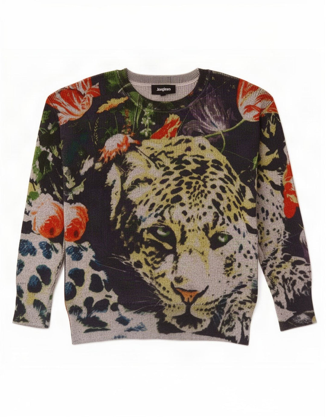 Pulover Desigual pentru femei cu decolteu triplu UK 14 Medium Multicolor