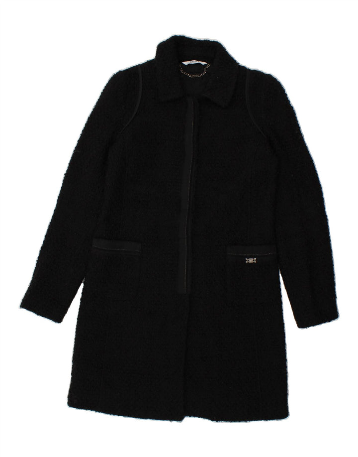 LIU JO Womens Overcoat IT 42 Medium Black Acrylic | Vintage Liu Jo | Thrift | Second-Hand Liu Jo | Used Clothing | Messina Hembry 