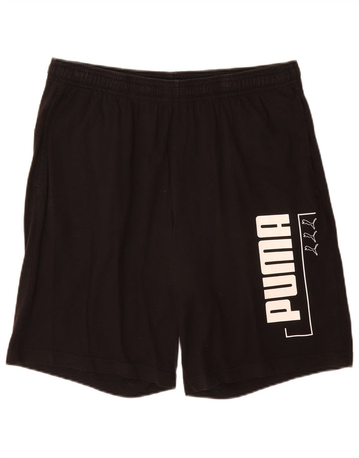 PUMA Mens Graphic Sport Shorts Large  Black Cotton