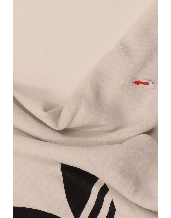 Hanorac grafic pentru bărbați Adidas Jumper mic, alb, bumbac