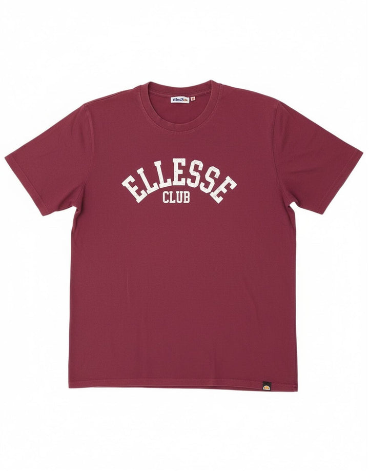 Tricou cu grafic pentru bărbați Ellesse Top mare din bumbac maro