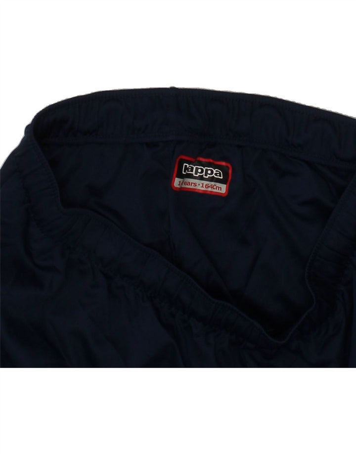 KAPPA Boys Graphic Sport Shorts 13-14 Years Navy Blue Polyester Vintage Kappa and Second-Hand Kappa from Messina Hembry 