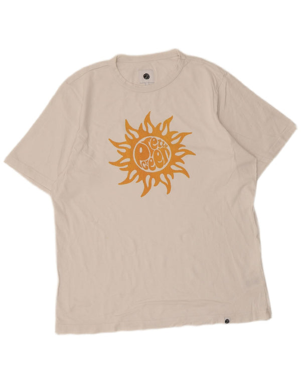 Tricou grafic pentru bărbați Pretty Green Top mare, alb, bumbac