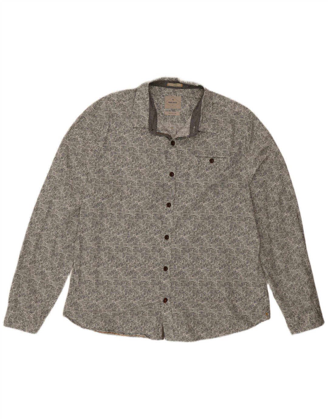 White Stuff Cămașă Slim Fit 2XL Albastru Bumbac Geometric