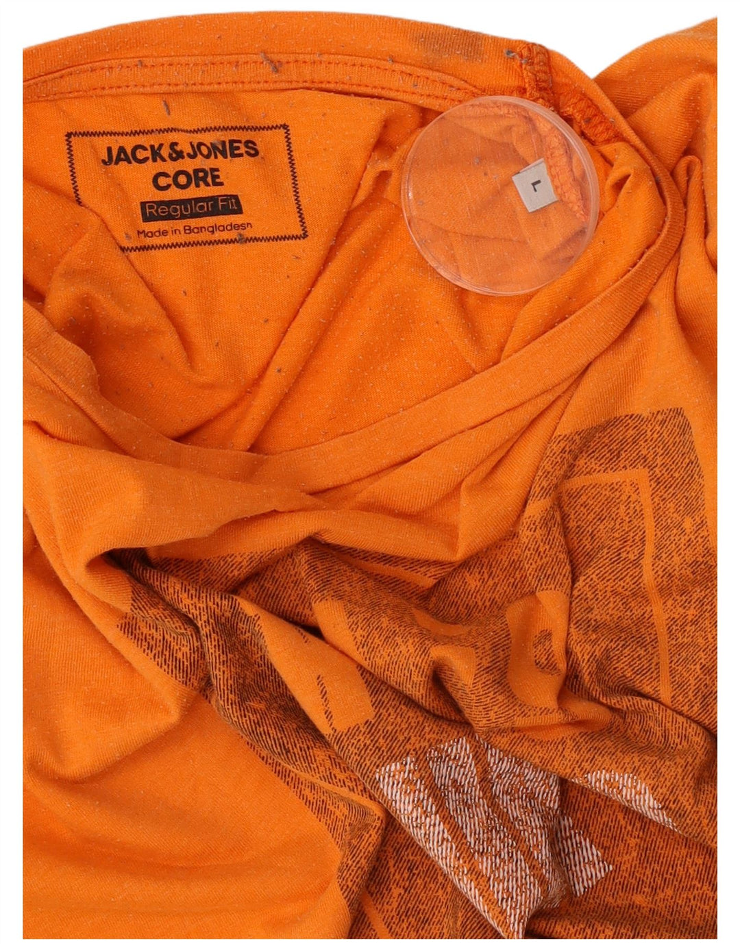 Tricou cu grafic Jack & Jones pentru bărbați, cu croiala normală. Top mare portocaliu