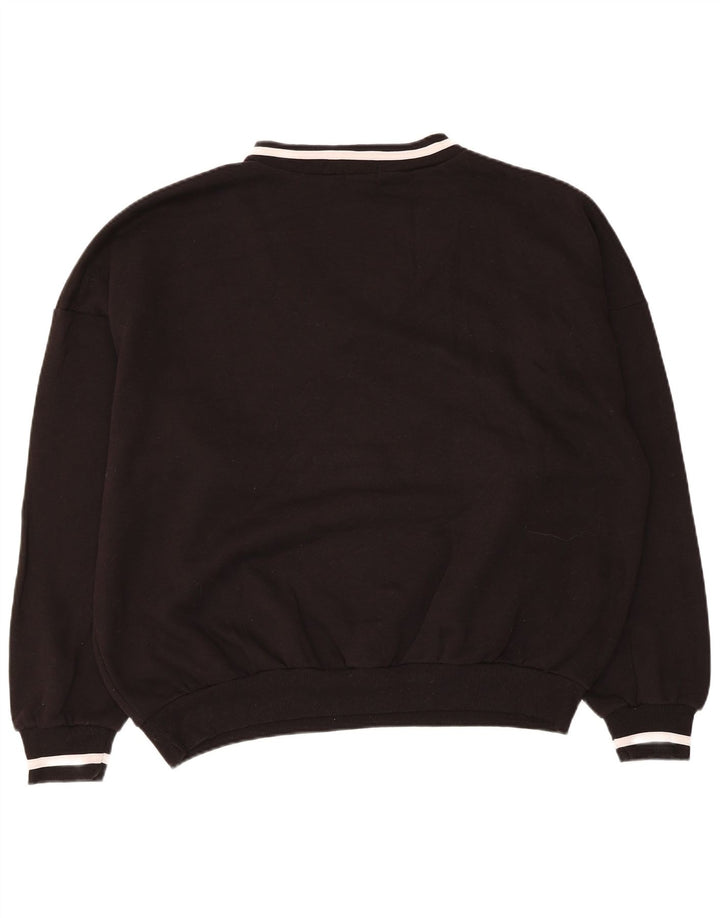 Prettylittlething Pulover cu grafic pentru femei UK 10 Small Black