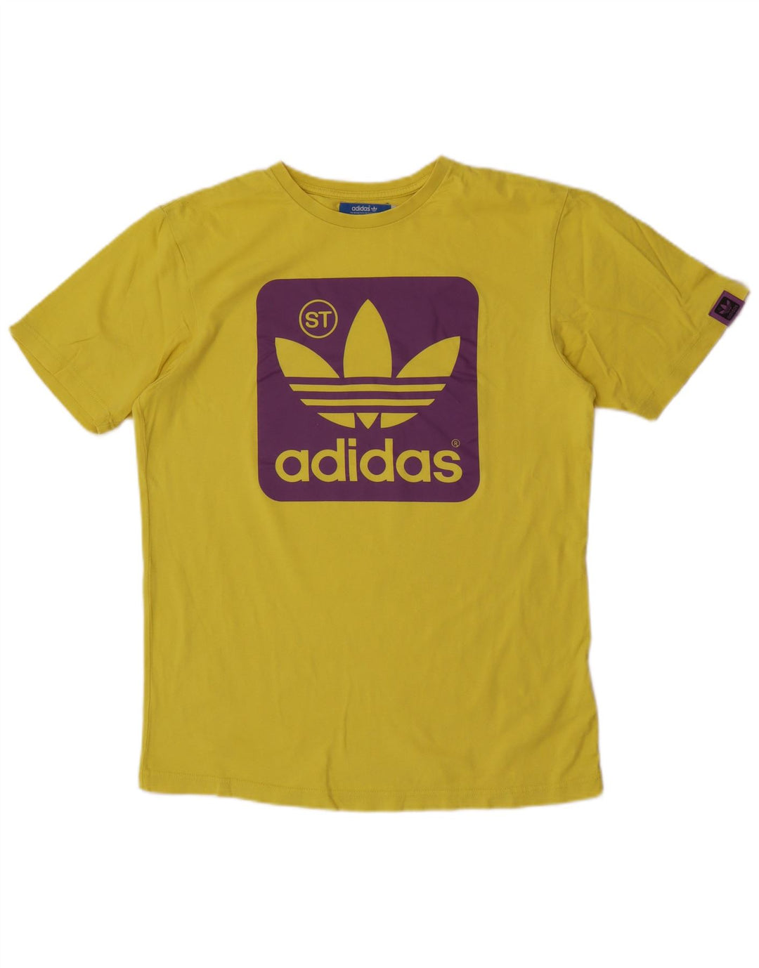 Tricou grafic pentru bărbați Adidas Top, bumbac galben mediu