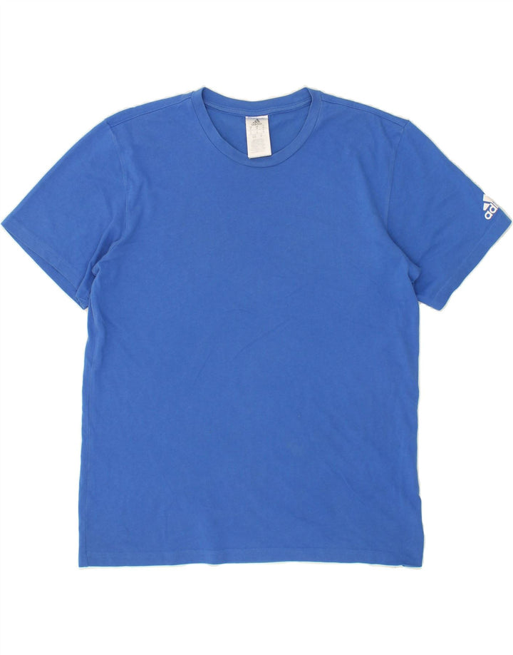 ADIDAS Mens Climalite T-Shirt Top Medium Blue Cotton Vintage Adidas and Second-Hand Adidas from Messina Hembry 