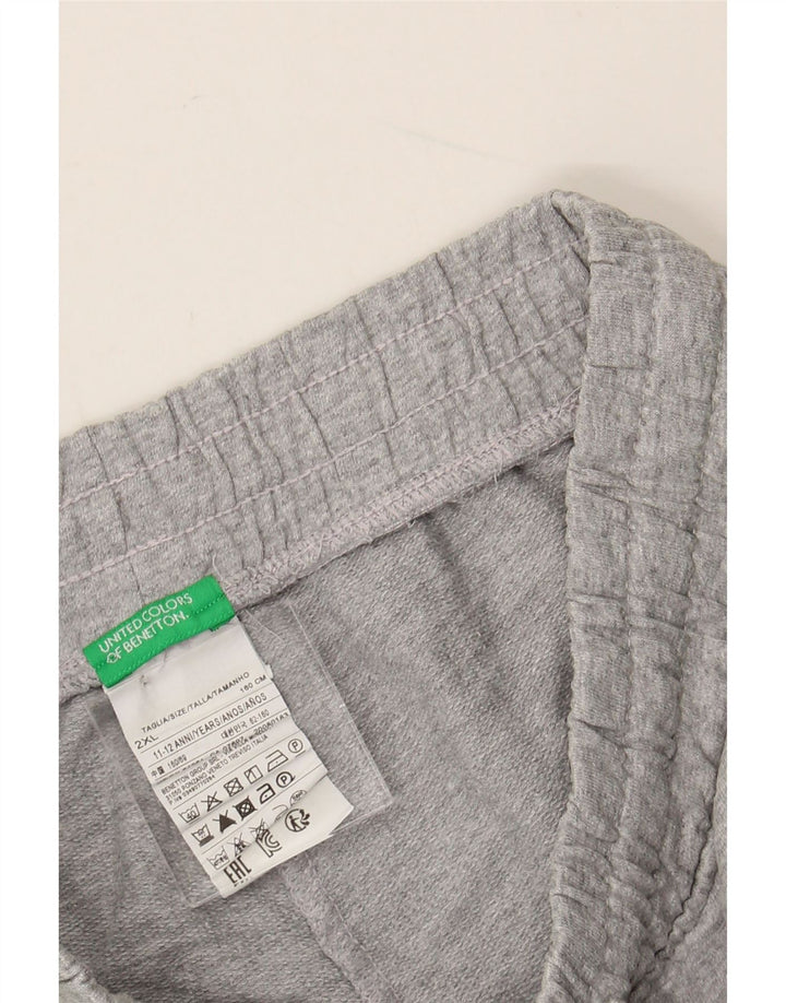 BENETTON Pantaloni scurți sport pentru băieți 11-12 ani 2XL, gri, bumbac color bloc