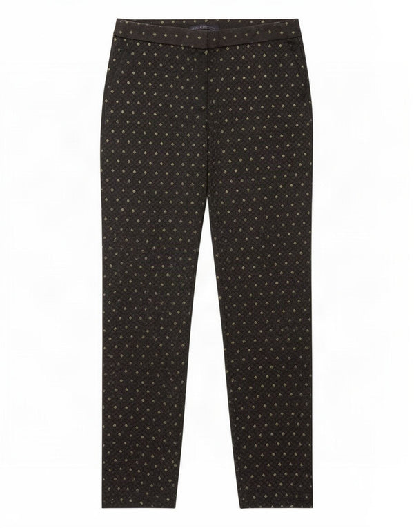 Pantaloni chino pentru femei Marks & Spencer UK 12 Medium L32 L28 Negru Geometric