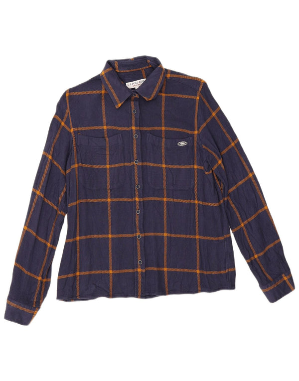 U.S. Polo Assn. Cămașă de flanel pentru damă EU 36 Mic Viscoză cu carouri bleumarin