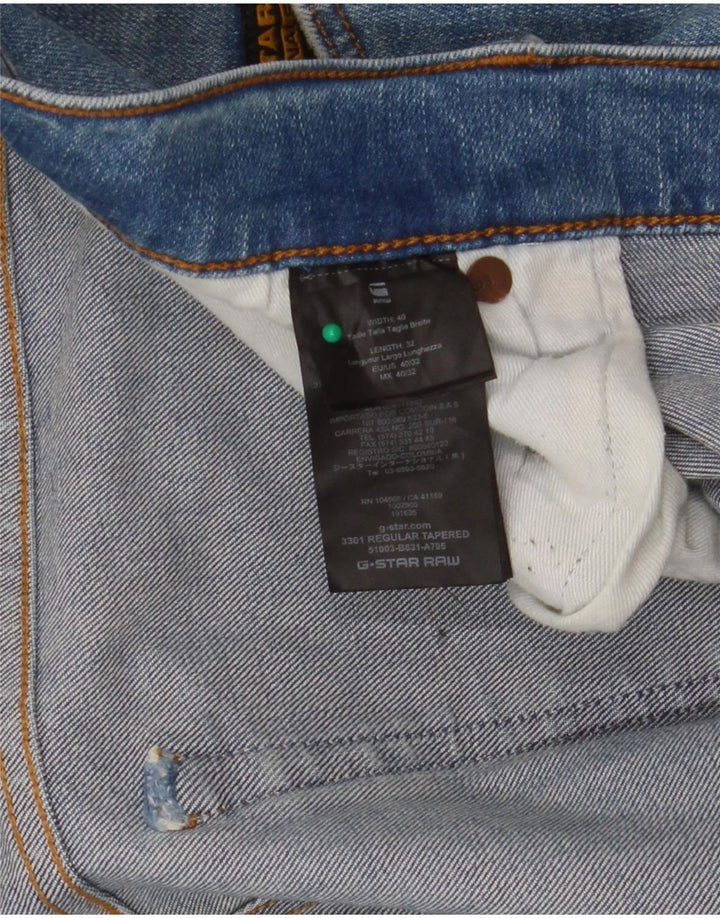 Blugi G-Star 3301 Slim pentru bărbați W40 L32 Albastru