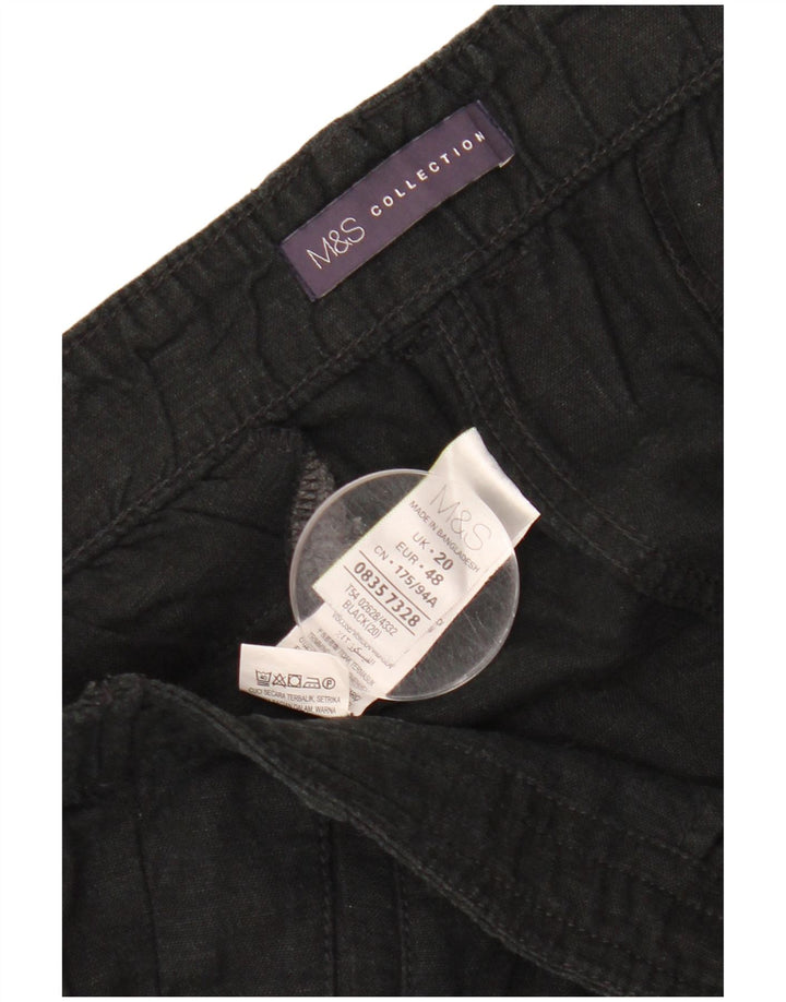 Pantaloni Capri subțiri pentru femei Marks & Spencer UK 20 2XL W40 L22 in negru