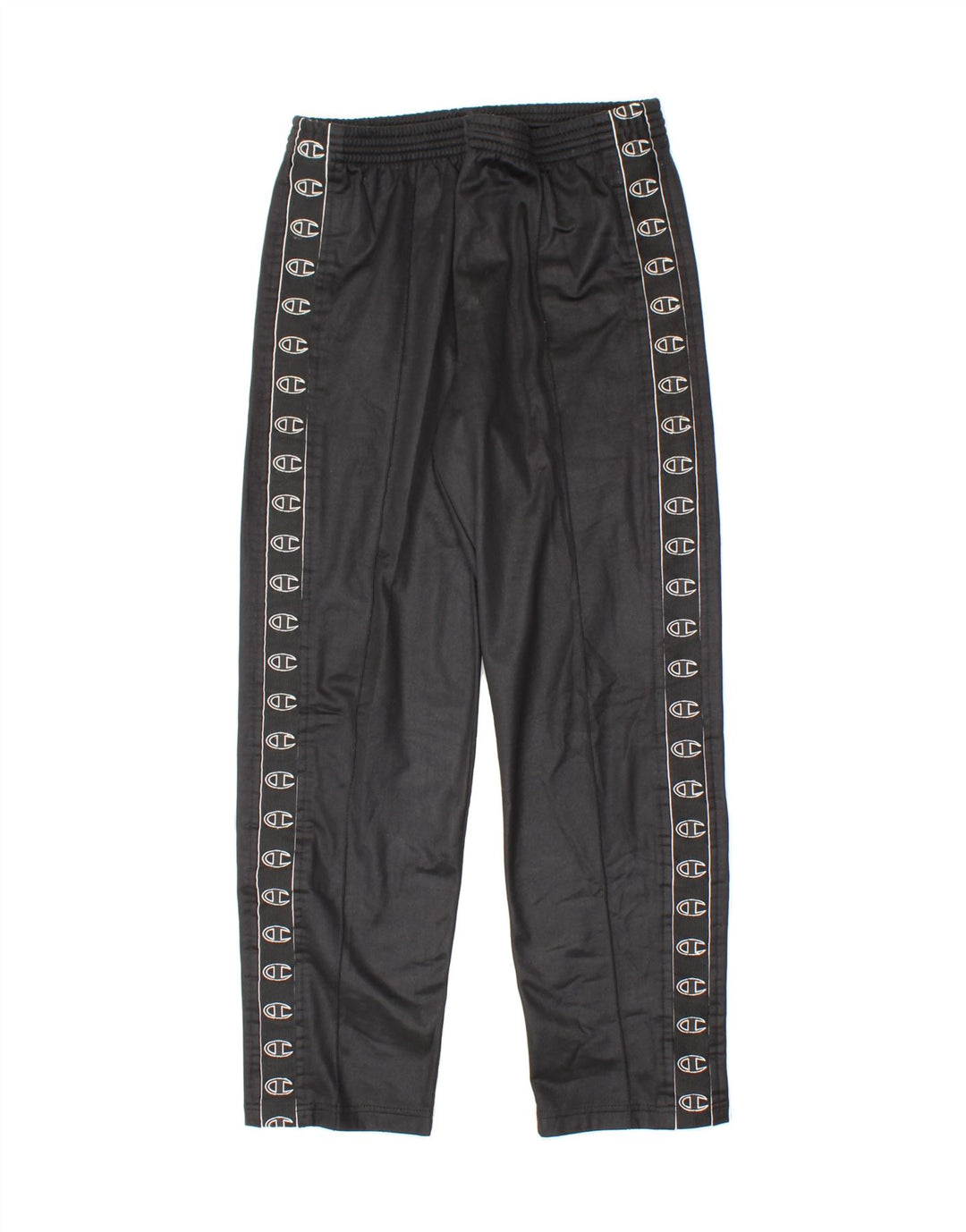 CHAMPION Womens Graphic Tracksuit Trousers UK 14 Medium Black Polyester Vintage Champion and Second-Hand Champion from Messina Hembry 