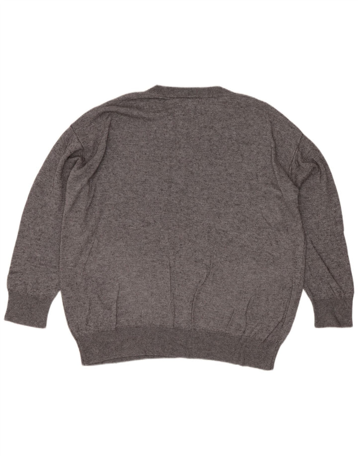 Pulover Massimo Dutti pentru bărbați, cu decolteu larg, cu decolteu, mic, gri, viscoză