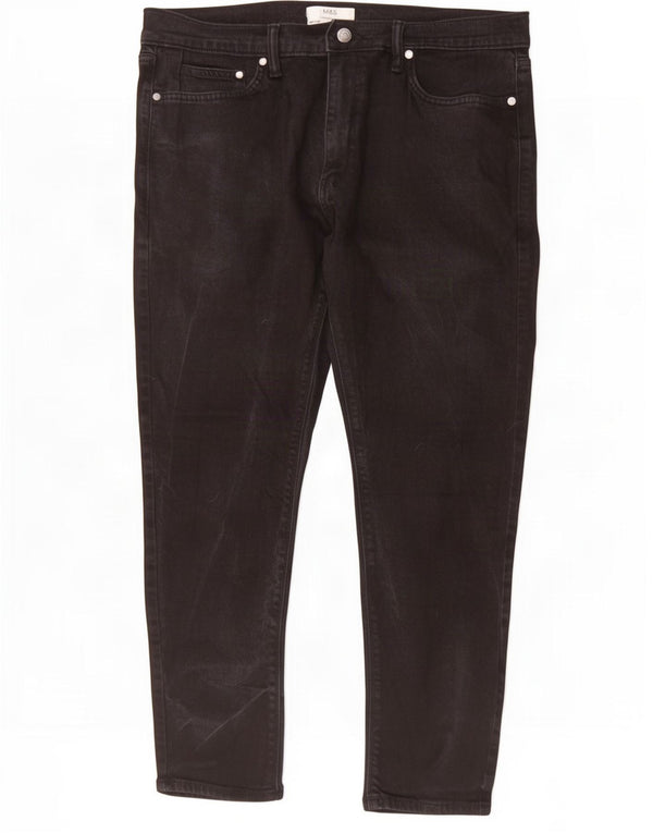 Blugi skinny pentru bărbați Marks & Spencer W36 L29 bumbac negru
