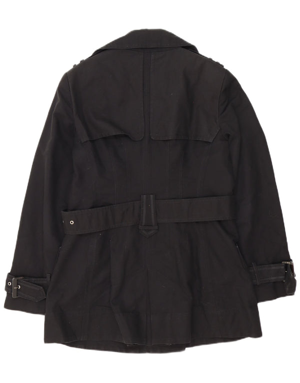Trench pentru femei Zara UK 14 mare, negru, bumbac