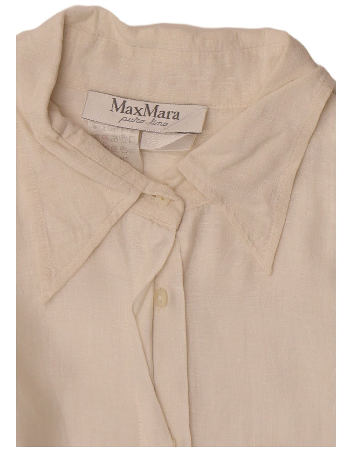 Cămașă pentru femei Max Mara UK 10 Small White Linen