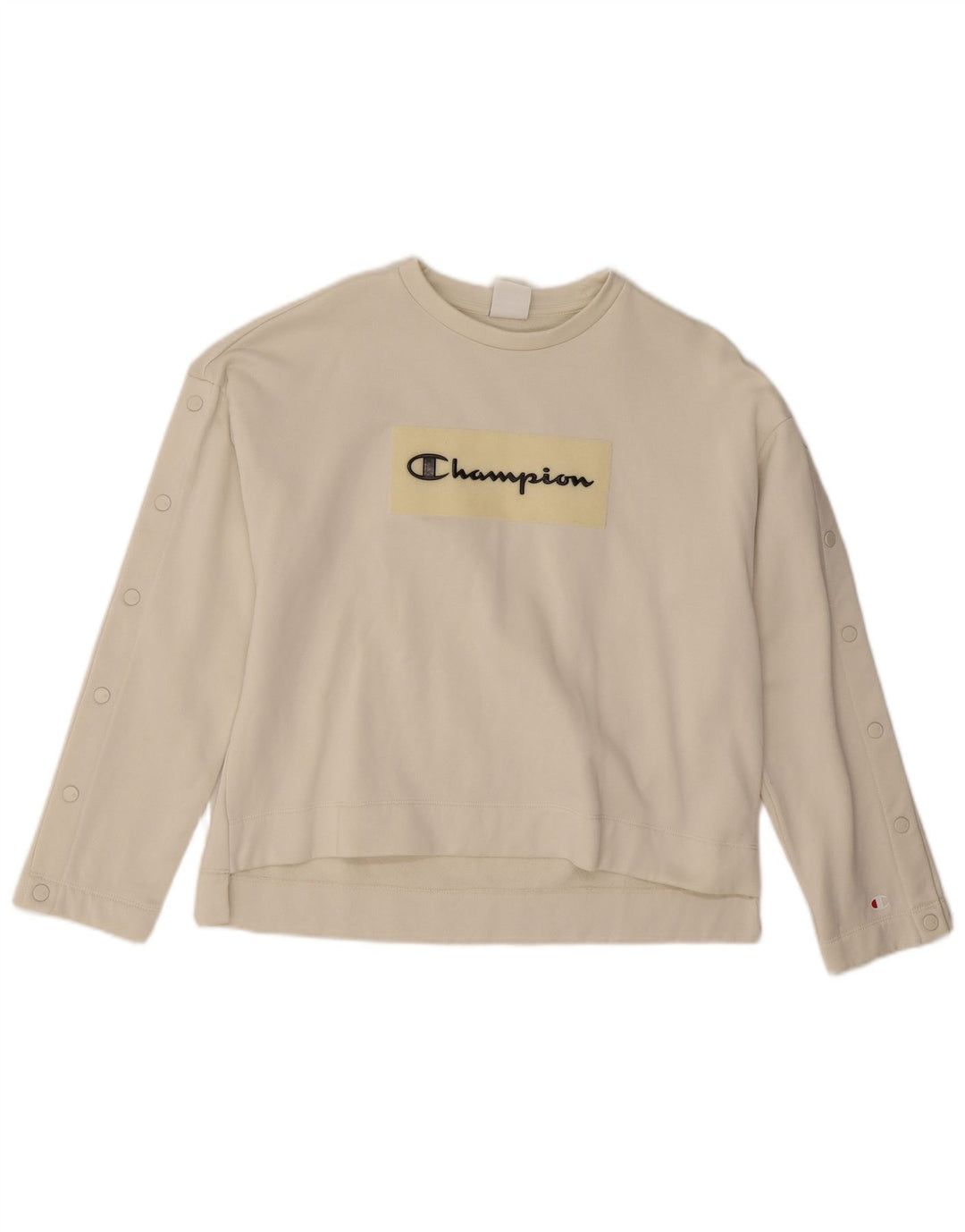 Pulover supradimensionat cu grafic pentru femei Champion UK 10 Small White