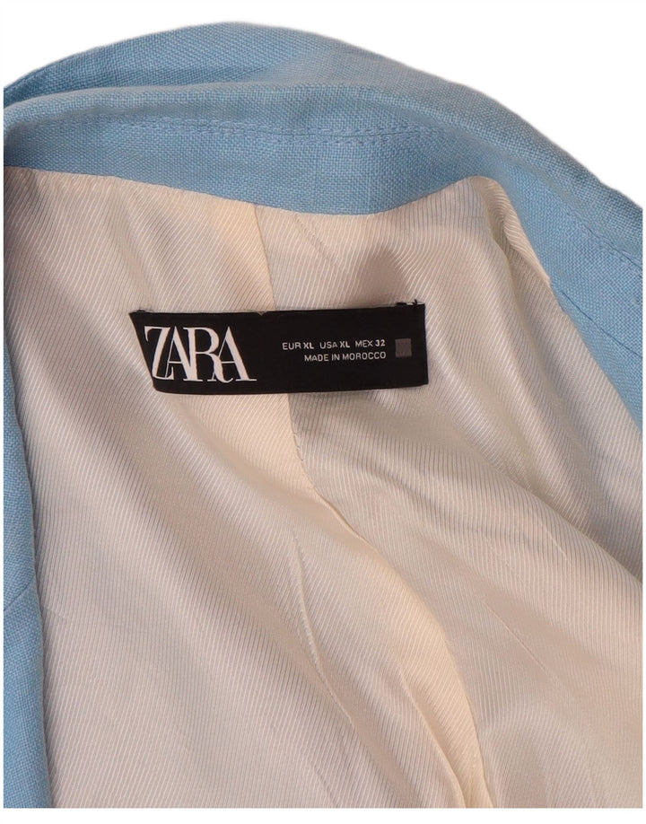 Jachetă Blazer pentru femei Zara UK 18 XL Albastru