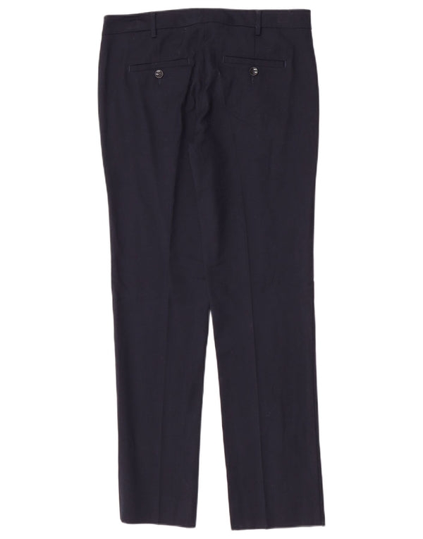 Pantaloni chino drepti pentru femei Benetton UK 8 Small W28 L29 Bleumarin