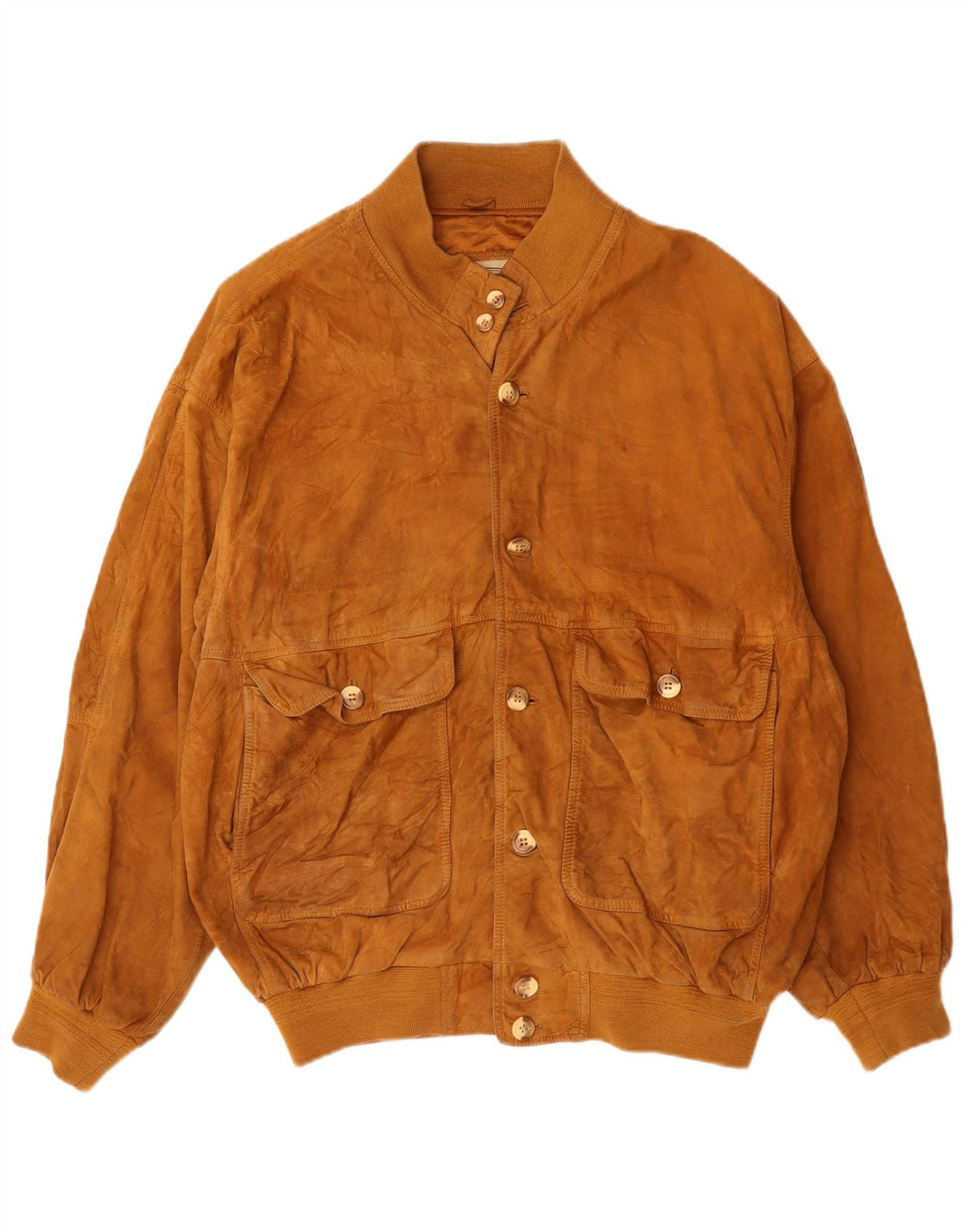 Bomber vintage pentru bărbați din piele intoarsa UK 42 XL din piele maro