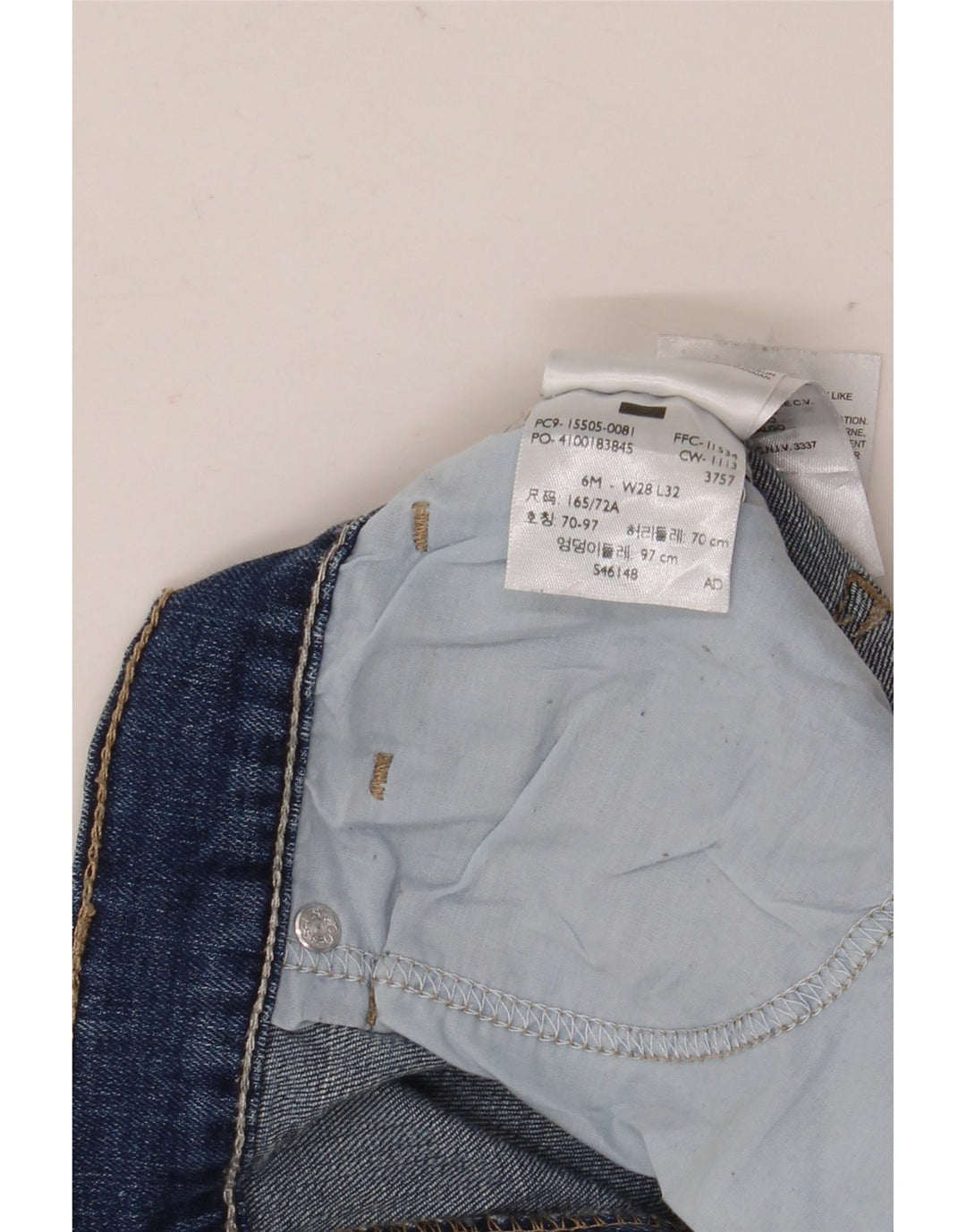 Blugi drepti pentru femei Levi's 505 US 6 Medium W28 L32 Bumbac bleumarin