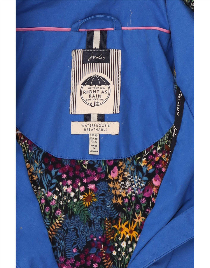 Joules haină de ploaie cu glugă pentru femei UK 10 Small Blue Polyester