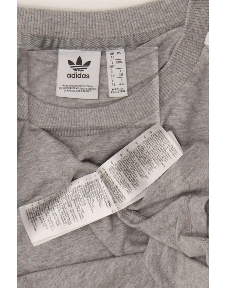 Tricou pentru femei ADIDAS UK 12, bumbac cu pete, gri mediu