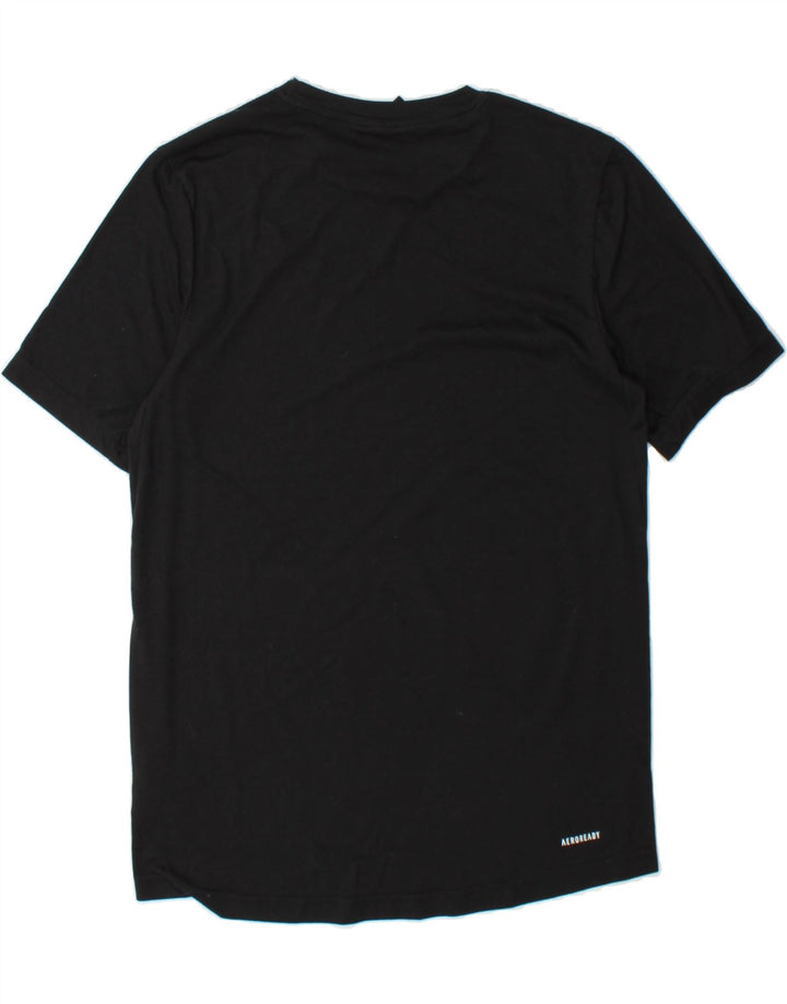 ADIDAS Mens T-Shirt Top Small Black Polyester Vintage Adidas and Second-Hand Adidas from Messina Hembry 