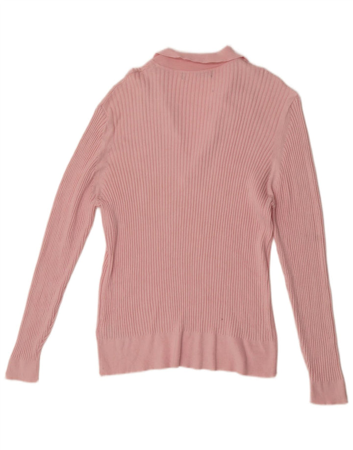Marks & Spencer Pulover cu gât polo pentru femei UK 14 Roz mediu