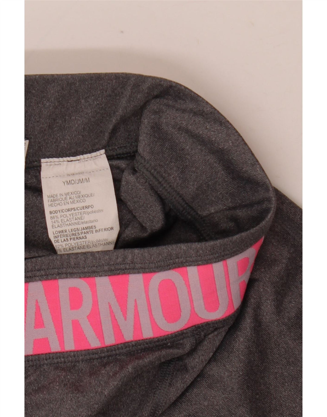 Jambiere grafice Under Armour pentru fete 9-10 ani, gri mediu, color block