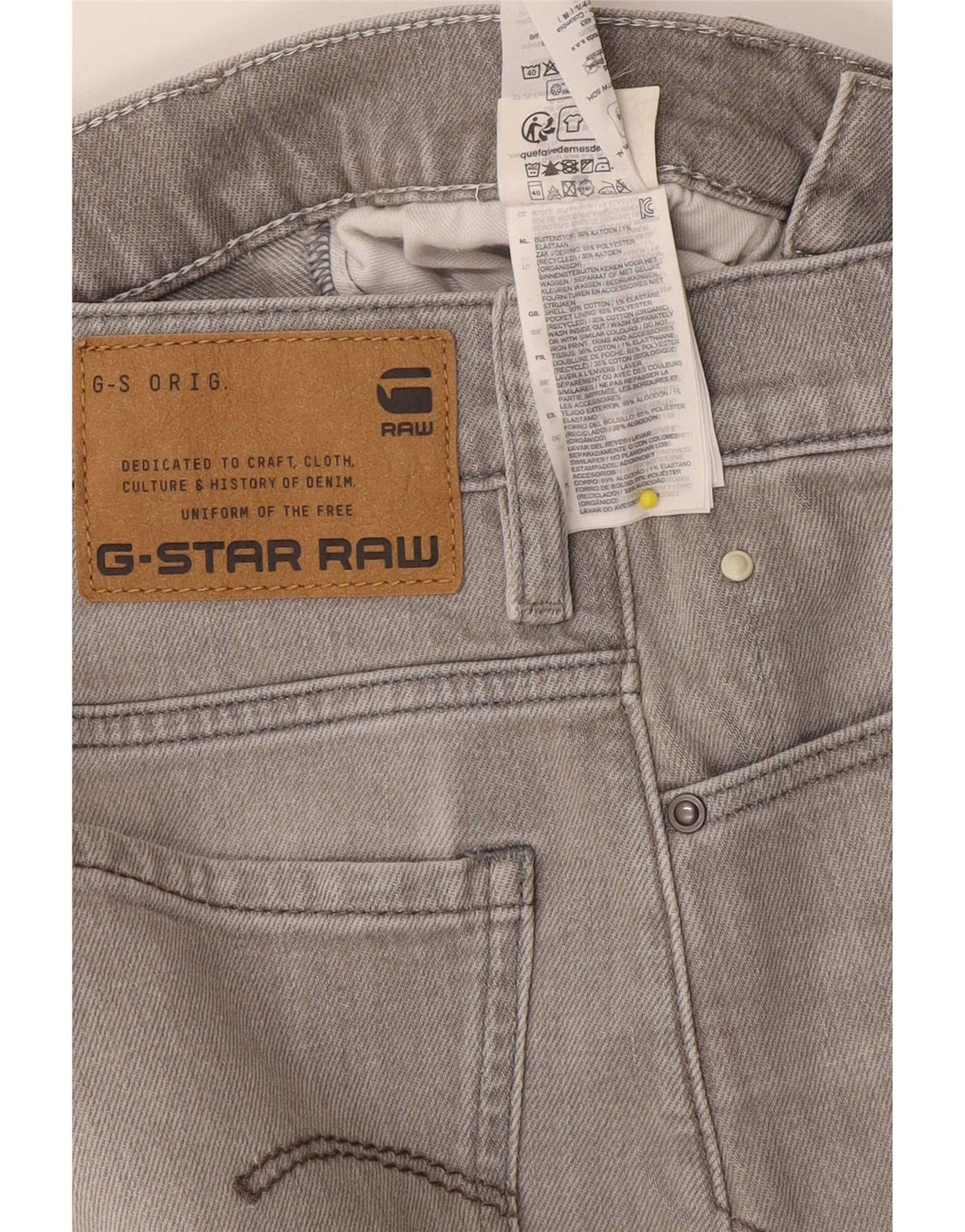 Pantaloni scurți din denim G-Star pentru femei W28 bumbac gri mediu