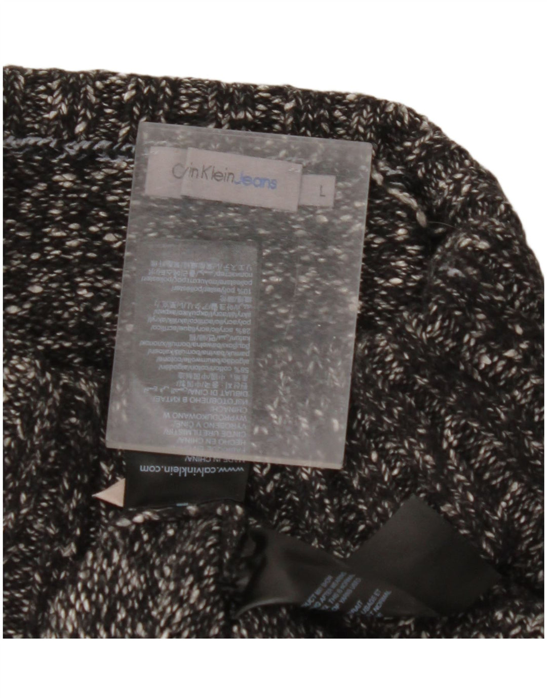 CALVIN KLEIN JEANS Pulover cu gât rulat pentru femei UK 16 Large Negru