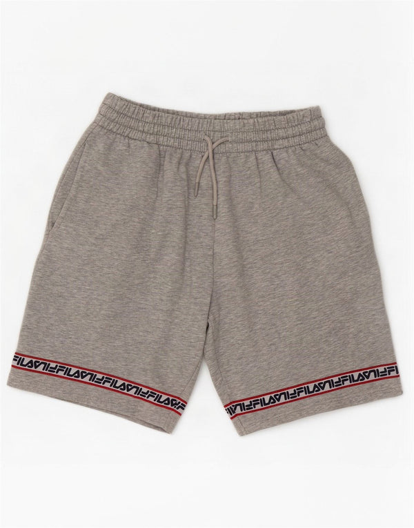 Fila Mens Graphic Sport Shorts Medium Grey Colourblock Cotton
