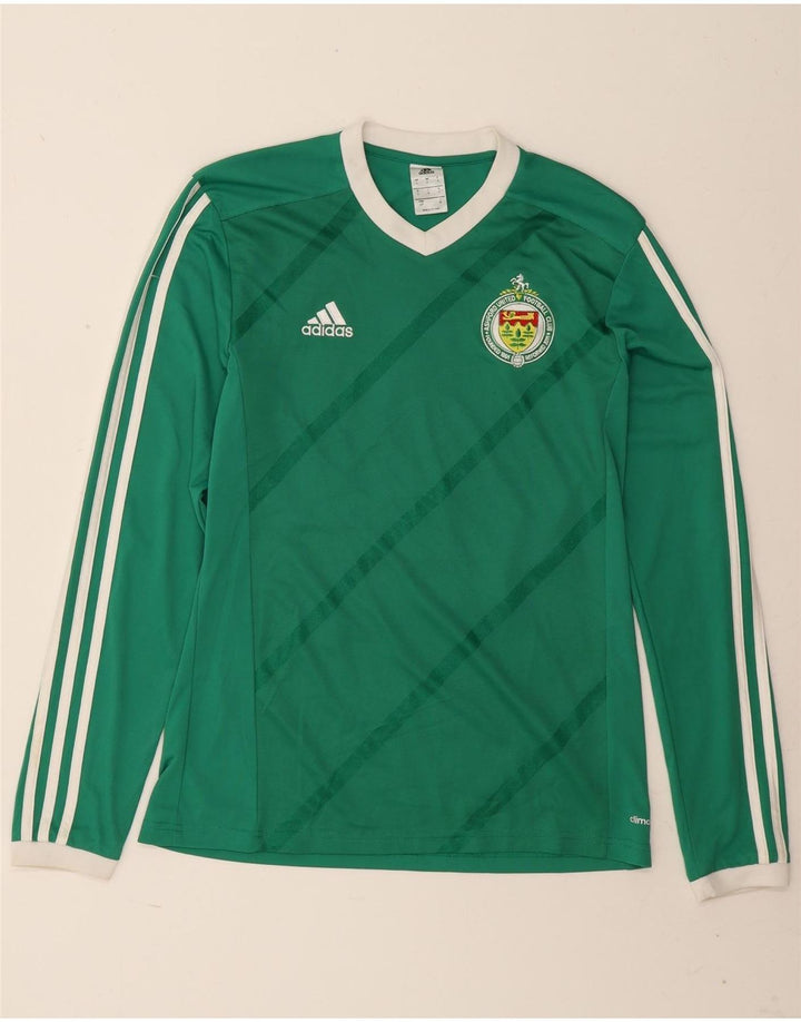 Adidas Climalite Graphic Top cu mânecă lungă pentru bărbați, poliester cu dungi verzi mici