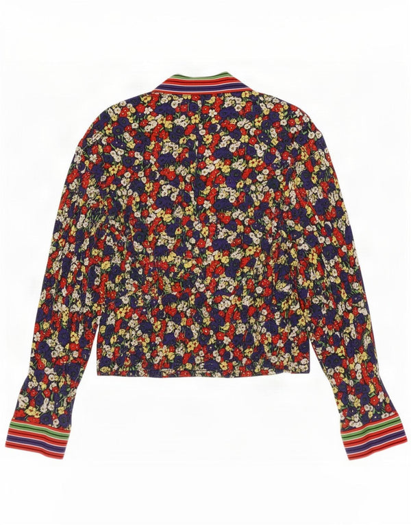 Vintage Bluză cămașă pentru femei UK 12 Medium Multicolor Floral