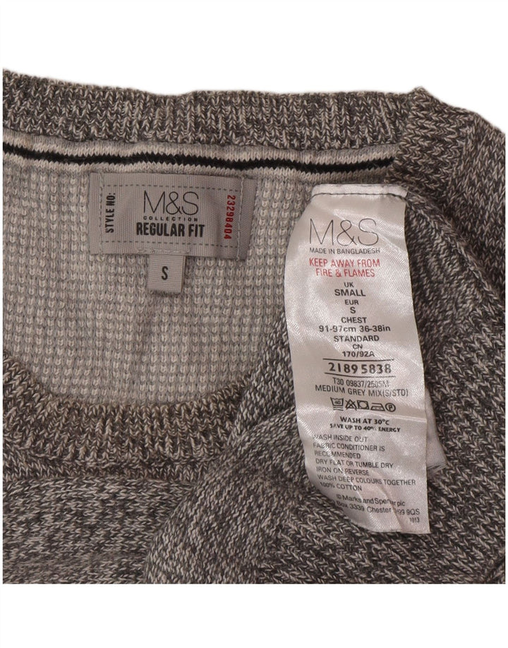 Pulover Marks & Spencer pentru bărbați, cu gât roșu, mic, gri, pete