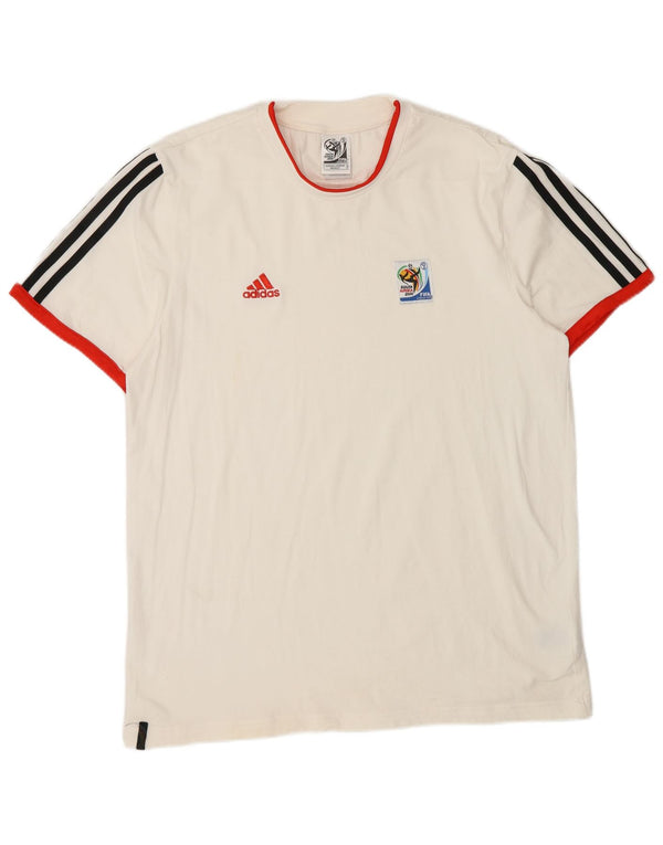 Tricou cu mânecă scurtă pentru bărbați Adidas Top mare din bumbac alb