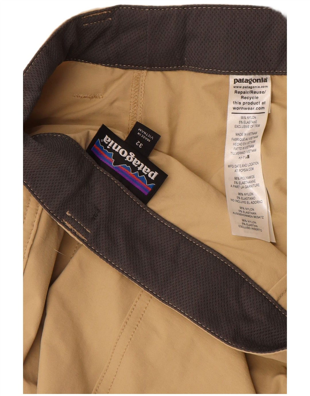 Pantaloni scurți cargo pentru bărbați Patagonia W32, nailon mediu bej